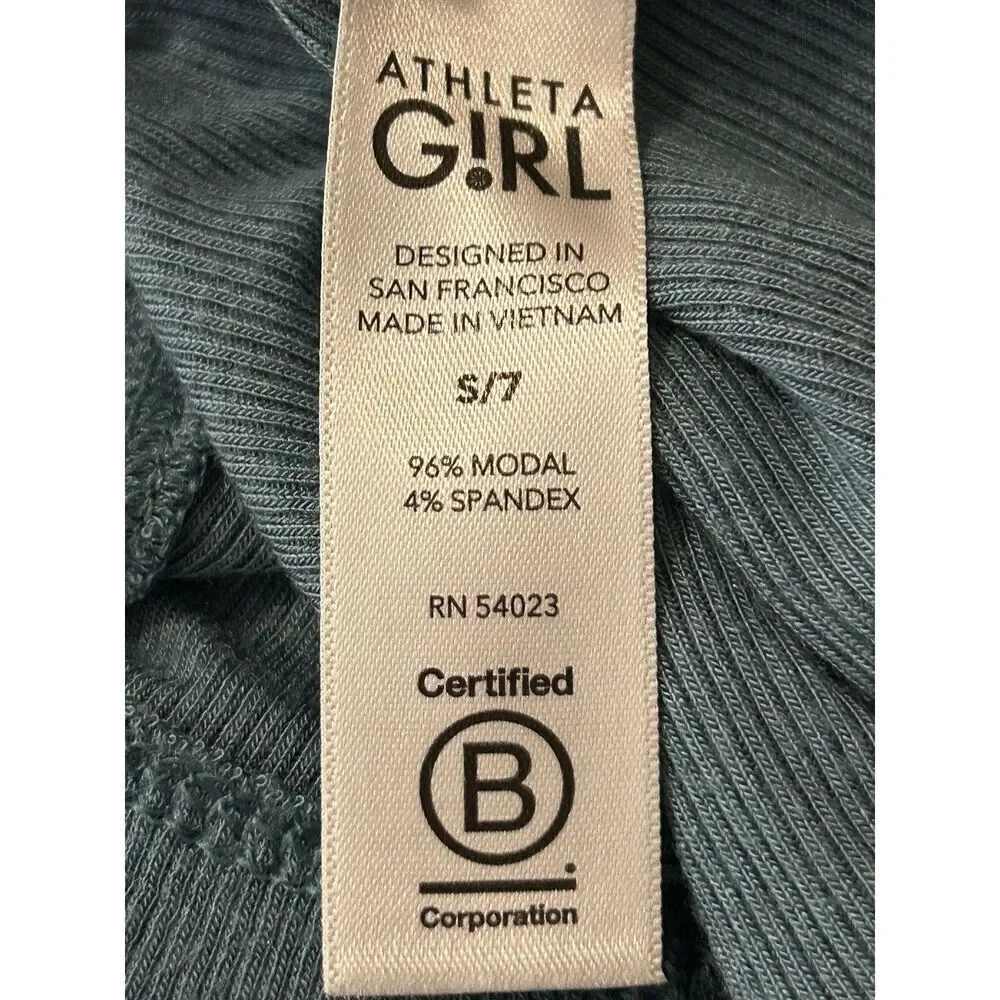 Athleta Girl Long Sleeve Thumbholes Ribbed Top Shirt Size S/7
